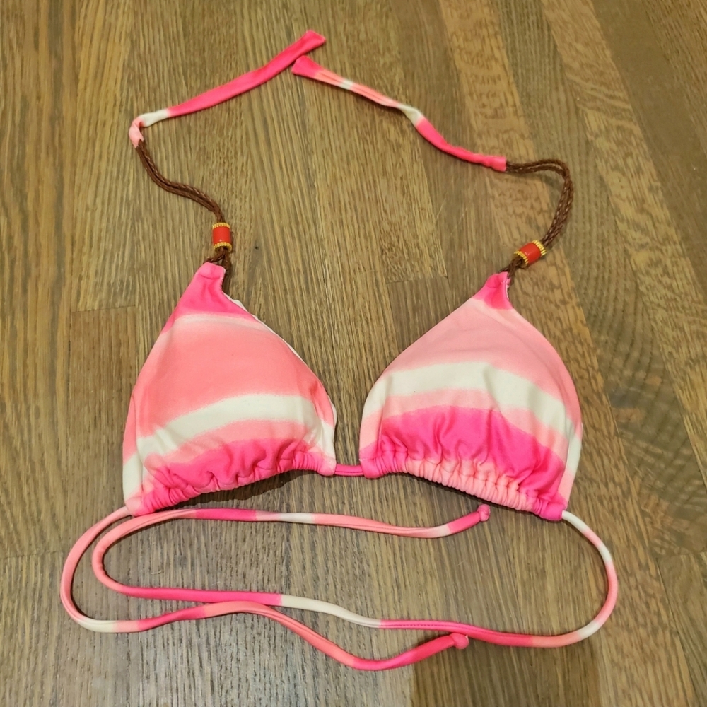 Vix pink and white ombre bikini top size medium